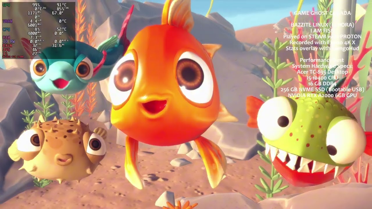 BAZZITE LINUX I AM FISH (2021) WINDOWS GAME HD 1080p TEST