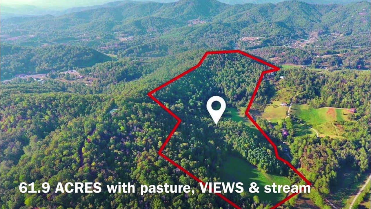 61+ Acres For Sale in Franklin, NC VIEWS, Stream and Pasture lands