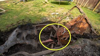 They Found A Buried Car In Their Backyard. The next day, the husband left house