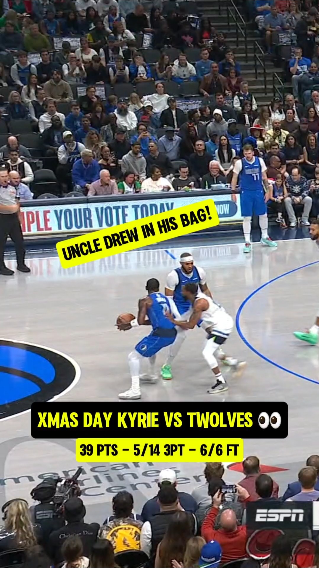 Kyrie put on an Xmas day show in Dallas?