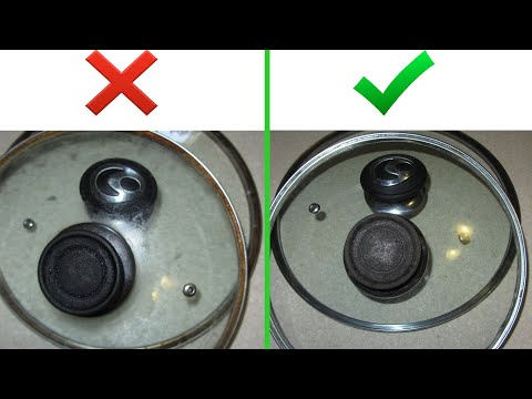 Как ОТМЫТЬ СТЕКЛЯННЫЕ КРЫШКИ от сковородок и кастрюль от жира. Очень ПРОСТОЙ СПОСОБ!!!