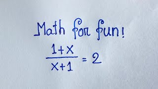 A tricky maths question solution for fun! Find the value of x?