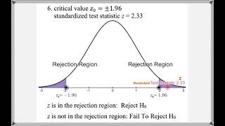 Math 208 : 9.3 #5, #6 (Elementary Statistics Tutorial : Hypothesis Testing Using Rejection Regions)