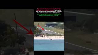 CLOSE CALL! 😱 Plane Crashes Into Beachgoers After Over-Shooting Dangerous Runway! #aviation