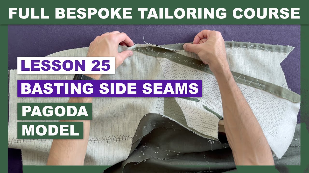 L25: Baste Side Seams & Fold Front Edges - Pagoda Model | Online Coat Making Course