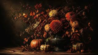 Cozy Autumn Ambience in 4K 🍂 Fall Flowers & Pumpkins | Relaxing Background for Study and Sleep screenshot 3
