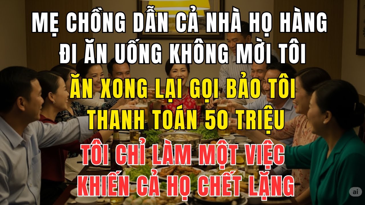 Nhà Chồng Tham Lam Ăn Uống Xả Láng Rồi Gọi Tôi Trả Tiền – Cái Kết Khiến Cả Họ Sững Sờ