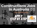 Visa sponsorship ll Construction jobs in Australia ll step by step process