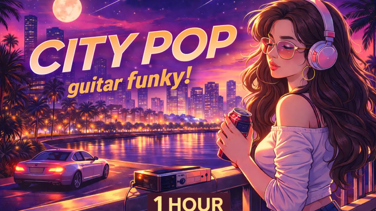 【City Pop Funk Guitar BGM for Night Drive🚗No Vocal シティポップ ギター】