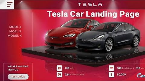 Next-Level Tesla Car UI Design | HTML CSS JS Full Responsive Project