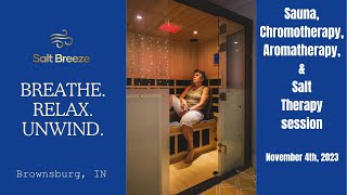 Sauna and Halotherapy experience at Salt Breeze in Brownsburg, Indiana