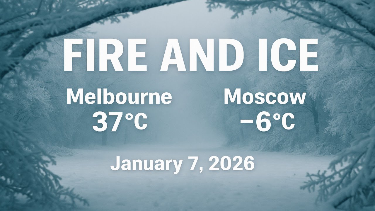 🥵🌨️ Jan 7, 2026: Melbourne to Moscow, a Shocking 43°C Contrast!