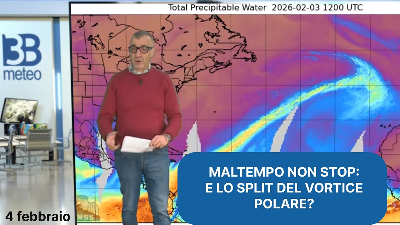 METEO. SPLIT DEL VORTICE POLARE MENO PROBABILE. IL MALTEMPO PROSEGUE