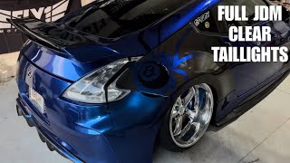 JDM Full Clear Taillights for my Bagged 370z Nismo 