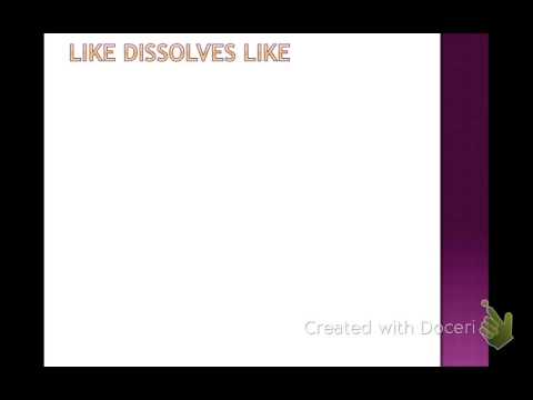 Unit 2: Solubility - Like Dissolves Like