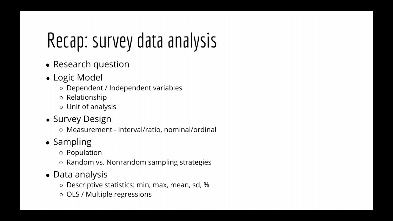 Research methods - survey data analysis - an overview of basics - YouTube