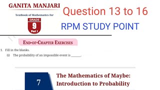 class 9 maths chapter 7 | Ganita Manjari | End of chapter exercises | Question 13 to 16 solution