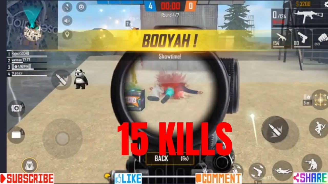 FREE FIRE BOOYAH RUSH GAME 15 KILLS - YouTube