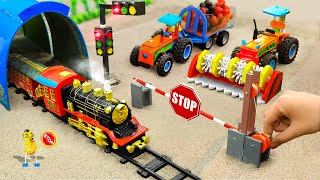 Diy tractor making Traffic Lights for Trains | DIY repair Train Railway Destroy by Pacman | HP Mini