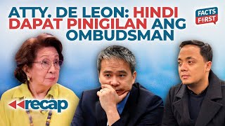 Atty. De Leon: Di dapat pinigilan ang Ombudsman order vs Joel Villanueva noon