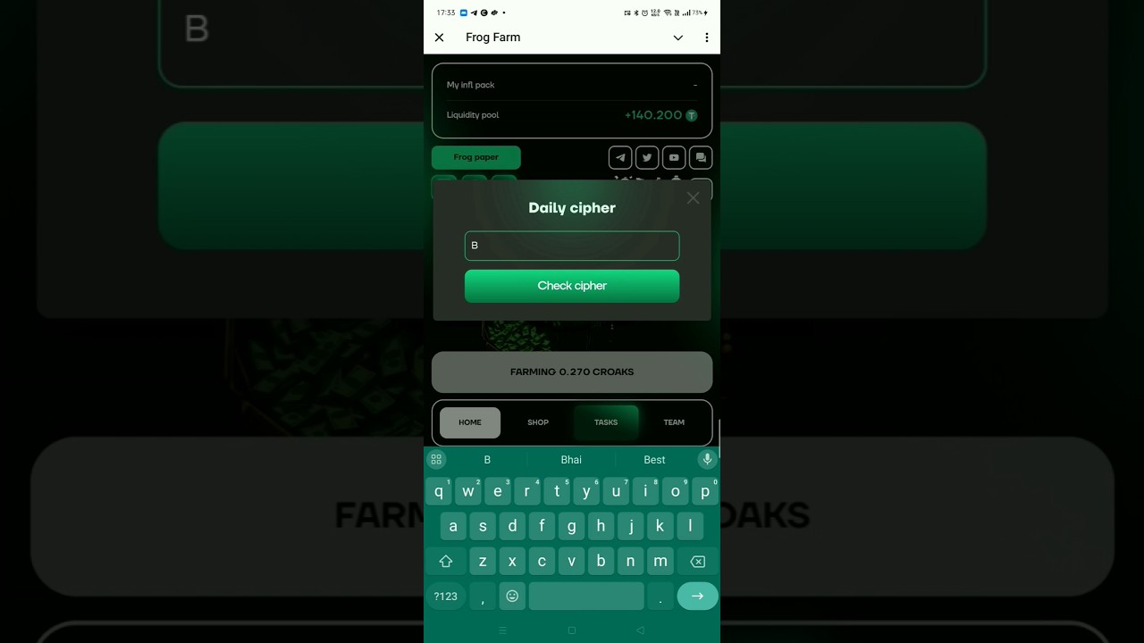 Frog 🐸 Farm Today's Cipher Code 21st October