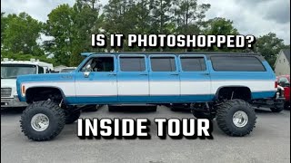 No, it’s not Photoshop! This Squarebody suburban has 10 doors seating for 15! Check it out!