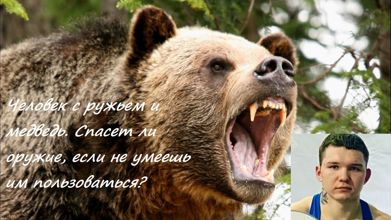 Человек с ружьем и медведь - YouTube