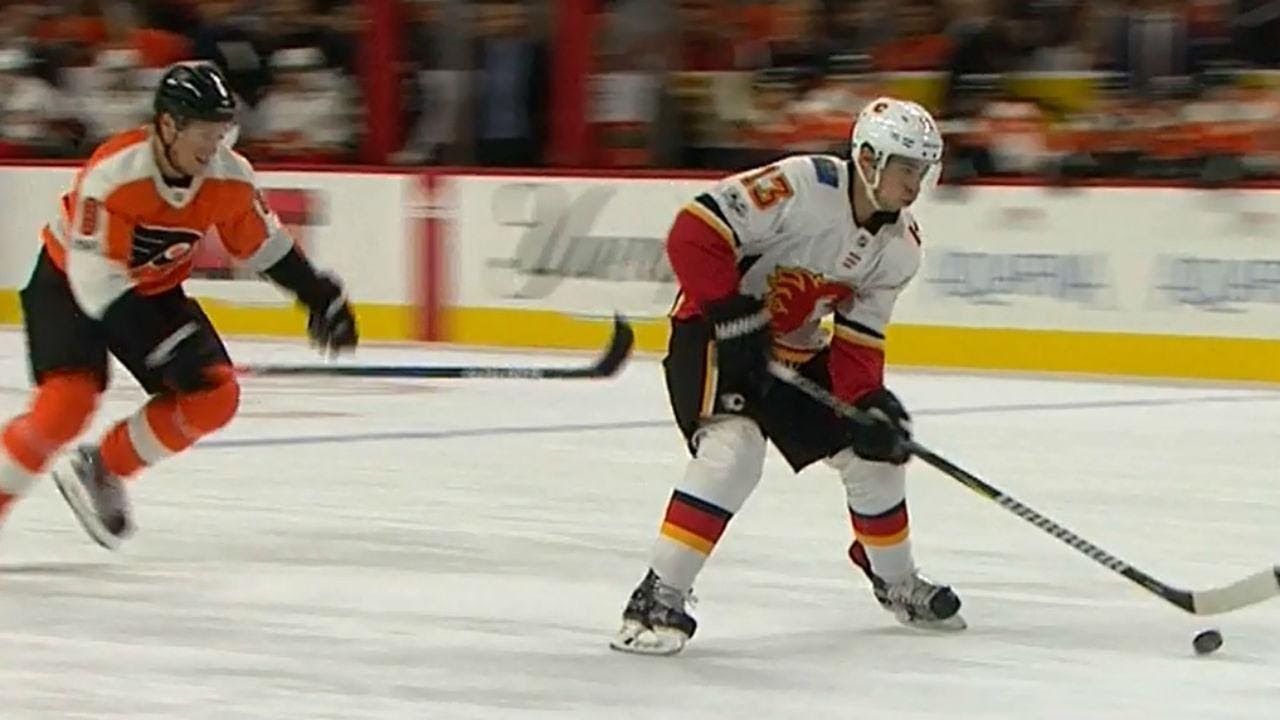 flames tie it up against flyers thanks to smooth finish from johnny gaudreau flyers