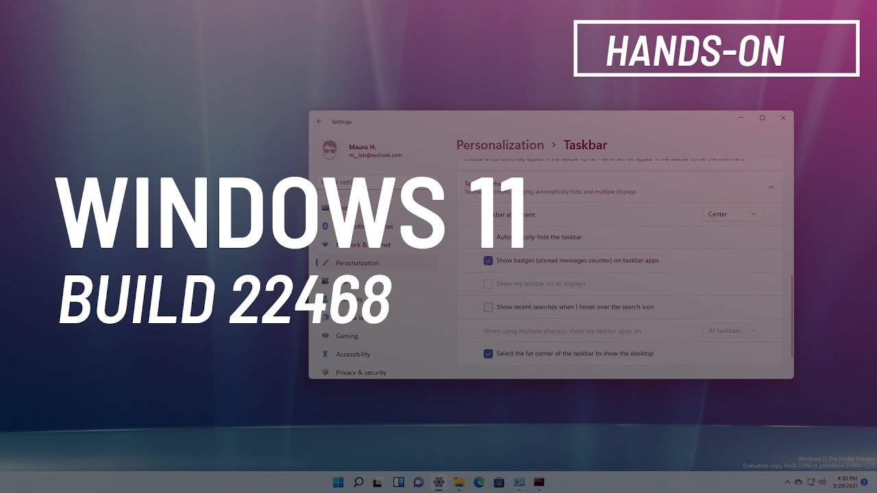 Windows 11 build 22468: New Taskbar settings, VPN tweaks, more