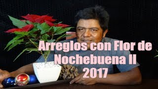 Arreglo navideño con flor de nochebuena en maceta con chalupa-2017