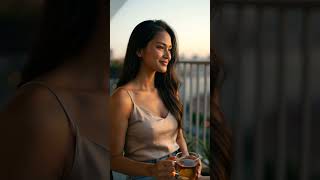 Just A Moment Of Tranquility With A Cup Of Tea And The View Of The City In The Early Morning.