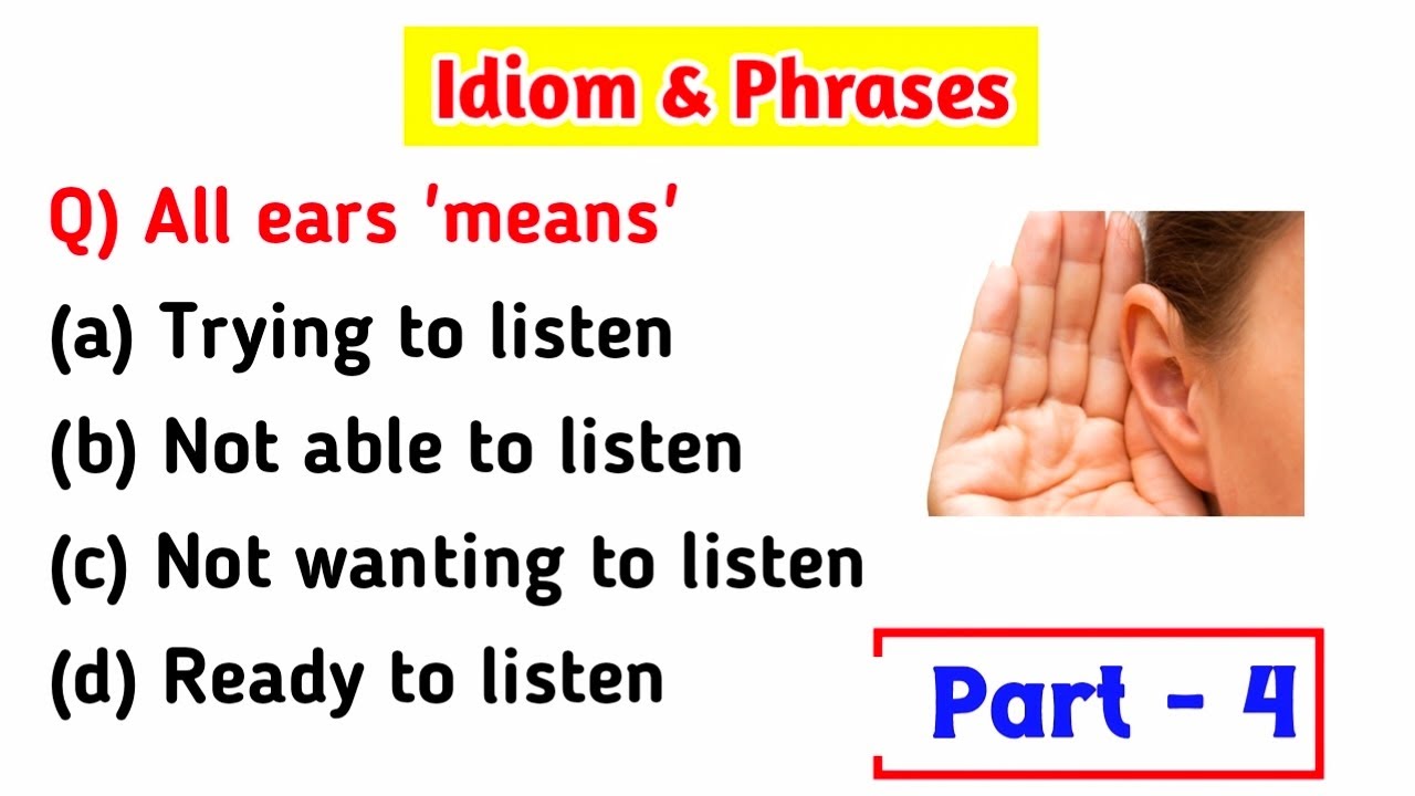 Idiom & Phrases For All Competitive Exams || Idiom & Phrases MCQ Questions 