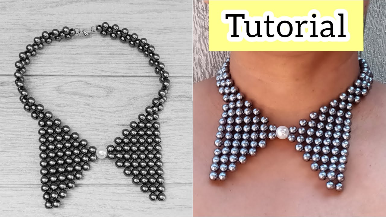 Hermoso collar de perlas tipo corbatin