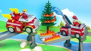 Мультики про пожарные машинки с игрушками Щенячий Патруль  Поменяться местами.