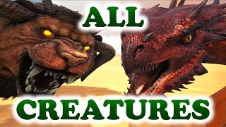 Ark Scorched Earth All Creatures Wyvern Golem Death Worm Mantis And Much More Youtube