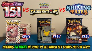 POKEMON 151 vs. CELEBRATIONS vs. SHINING FATES Pokemon Card Opening Battle!!