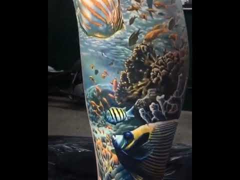Realistic tattoo of the underwater world