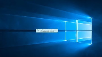 Windows: Copy only folder structure without files using Copywhiz