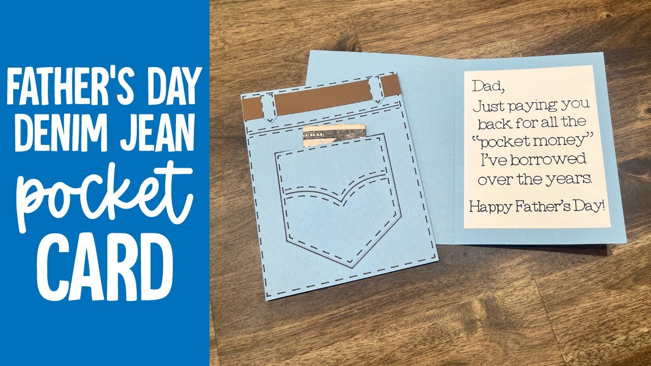 Denim Pocket Card for Father's Day - Holds Cash or Gift Card for Gift for Dad | DIY Cricut Tutorial