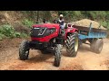 Solis 5015E | Solis Pulling Heavy Load Trolley | Solis Yanmar Demo With Trolley | Tractor Pulling