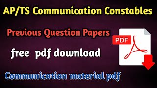 AP TS Communication constables previous question papers free download || Communication material pdf screenshot 3