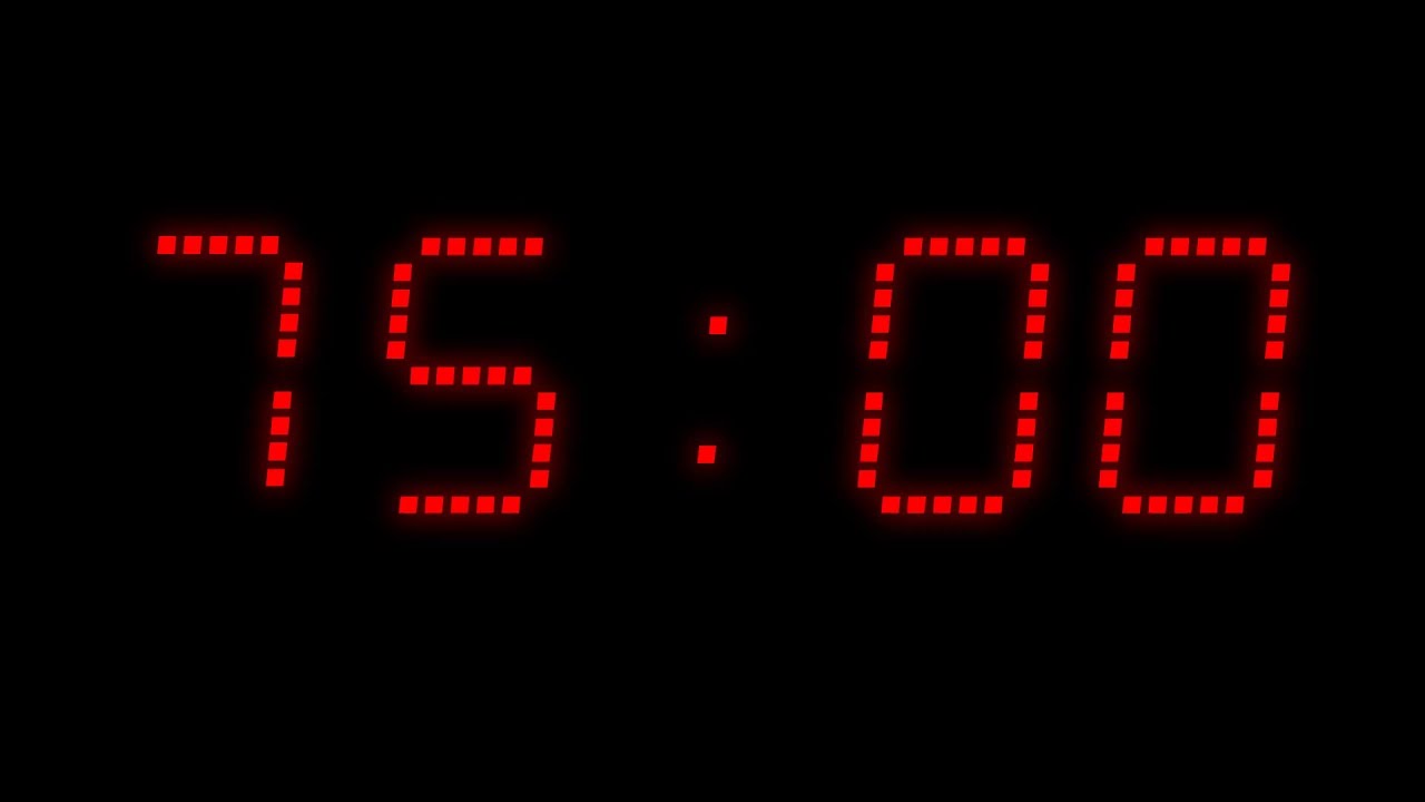 75:00 Red Glow Countdown | Silent LED Timer
