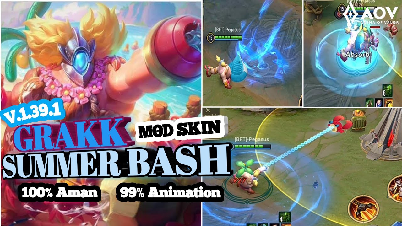 Mod Skin Grakk Summer Bash Version beta, Aov V.1.39.1