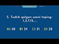 Matematikadan tezkor test. 20-variant. Qiziqarli matematika. Sodda matematika.