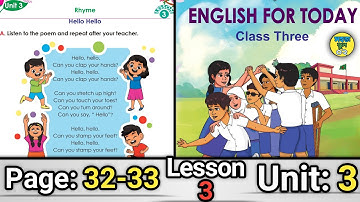 Class 3 English Page 32-33 Unit 3 Lesson 3 New Book 2024 SohojSchool02