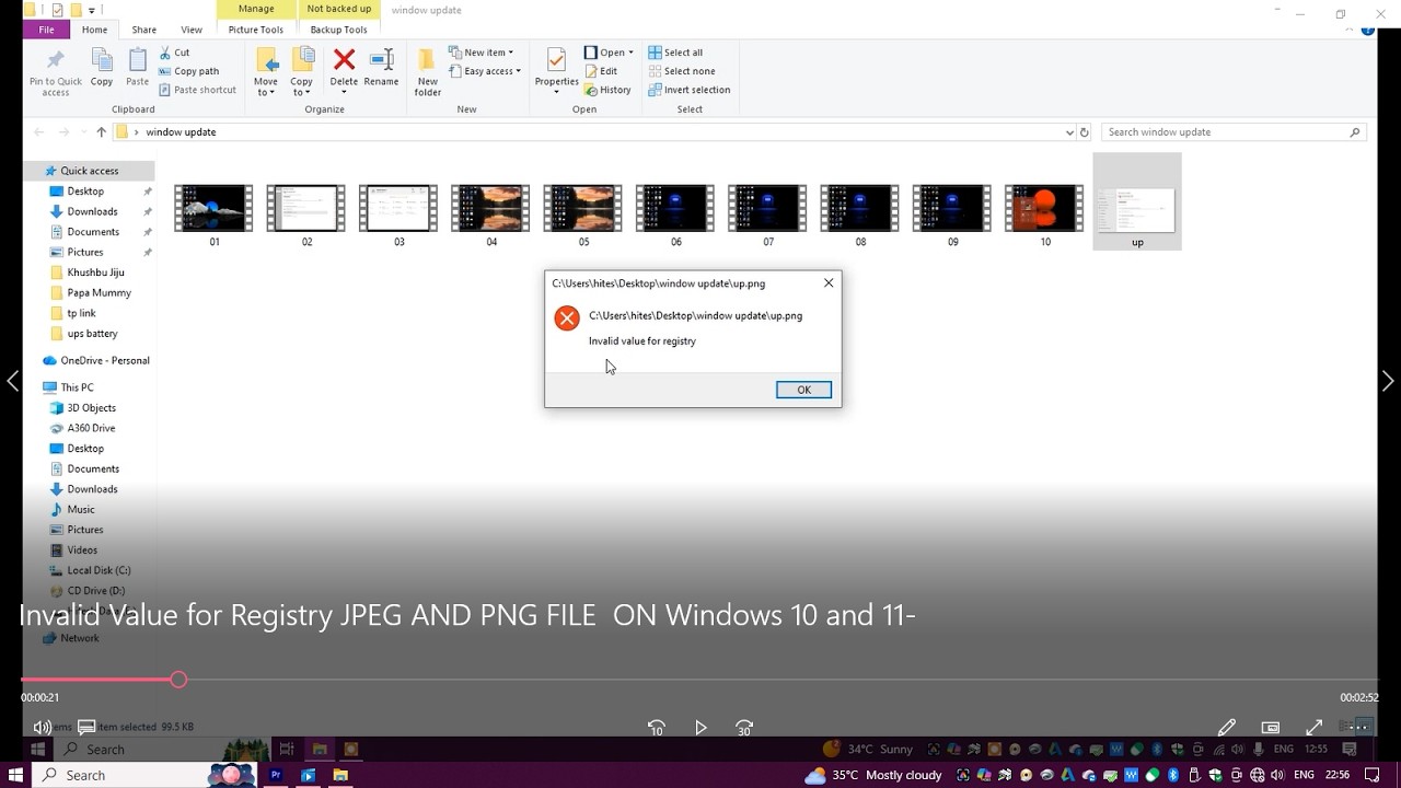 Invalid Value for registry JPEG & PNG File on Windows 10 /11 | Photos ...