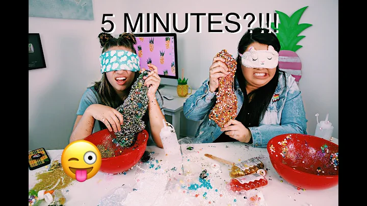 5 minute blindfolded slime challenge with Karina G...