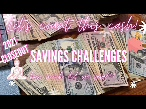 CASH COUNT | HOW MUCH DID WE SAVE IN 2021✨| 💵 SAVINGS CHALLENGES COUNT