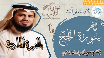 تلاوة تأسر القلب 😢 بالنبرة الهادئة للشيخ شيخ أبو بكر الشاطري / آخر سورة الحج