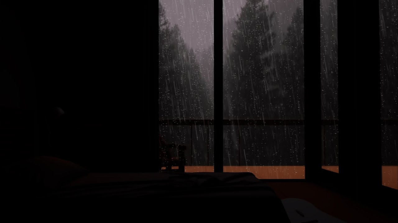 Loud Thunder Rain Sound For Sleeping - Dark Room Relaxing Rain For ...
